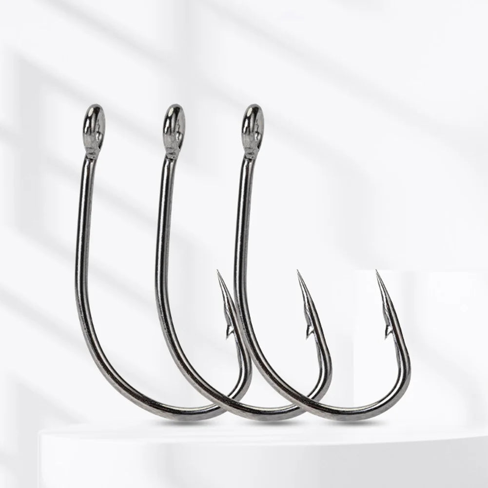 100PCS/Box Fishing Hooks Set High Carbon Steel Barbed FishHooks Carp Fishhook for Freshwater Saltwater Fishing Accessories