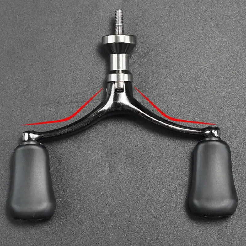 Fishing Reel Crank Rock Arm Reel Double Knob Grip Screw-in Spinnings Reel Rocker Fishing Reel Handle Grip Fishing Reel Accessory