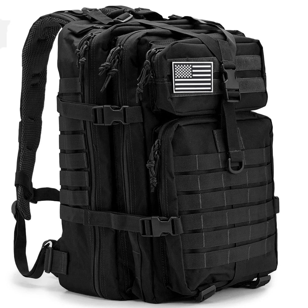 45L Tactical Fishing Backpack MOLLE System Large 3 Day Outdoor Hiking Hunting Rucksack Durable Travel Gear Bag For Men