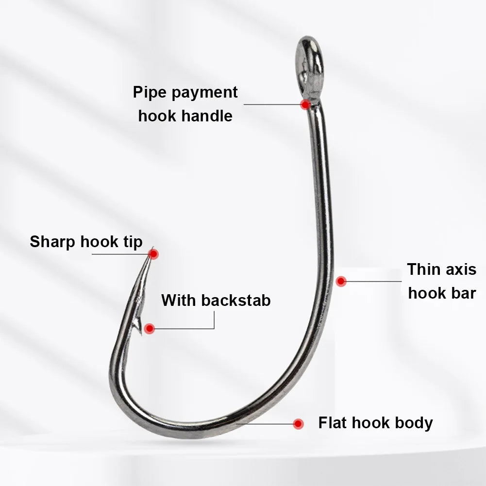 100PCS/Box Fishing Hooks Set High Carbon Steel Barbed FishHooks Carp Fishhook for Freshwater Saltwater Fishing Accessories