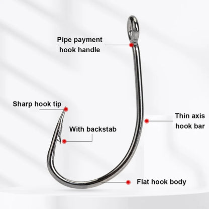 100PCS/Box Fishing Hooks Set High Carbon Steel Barbed FishHooks Carp Fishhook for Freshwater Saltwater Fishing Accessories
