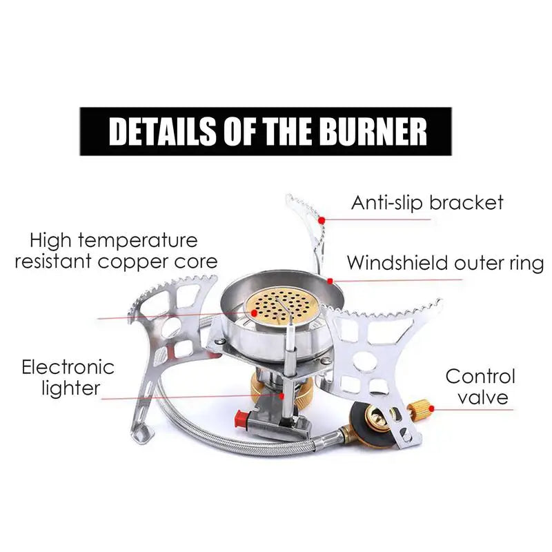Compact Camping Stove Foldable Stove Ultra Light Windproof Stove Lightweight Camping Burner Cooking Stove For Outdoor