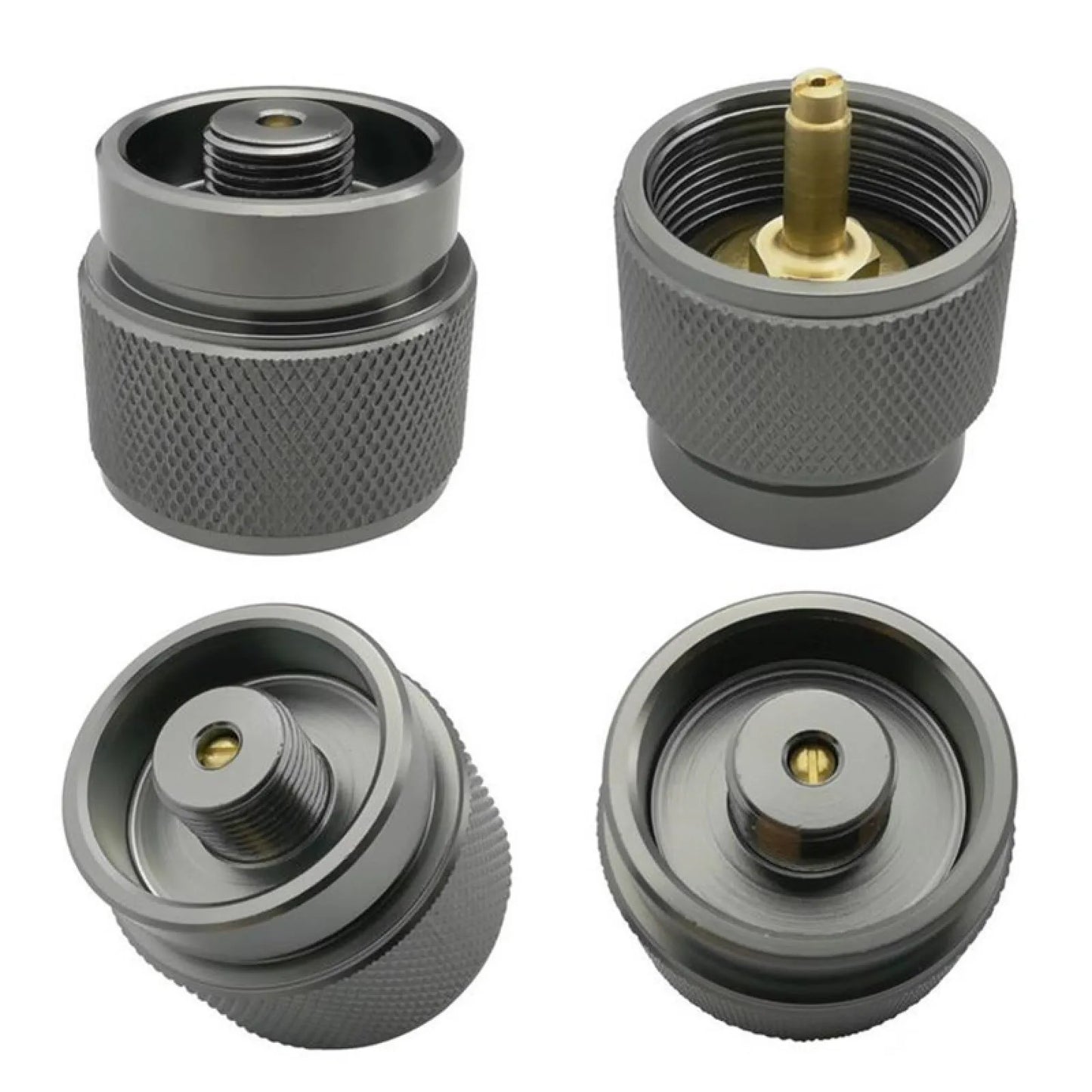 1 lb Gas Tank Adapter 1"-20 UNEF to 7/16-28NS, Propane Cylinder Converter for Outdoor Stove Heater, Small Portable Fuel Adapter