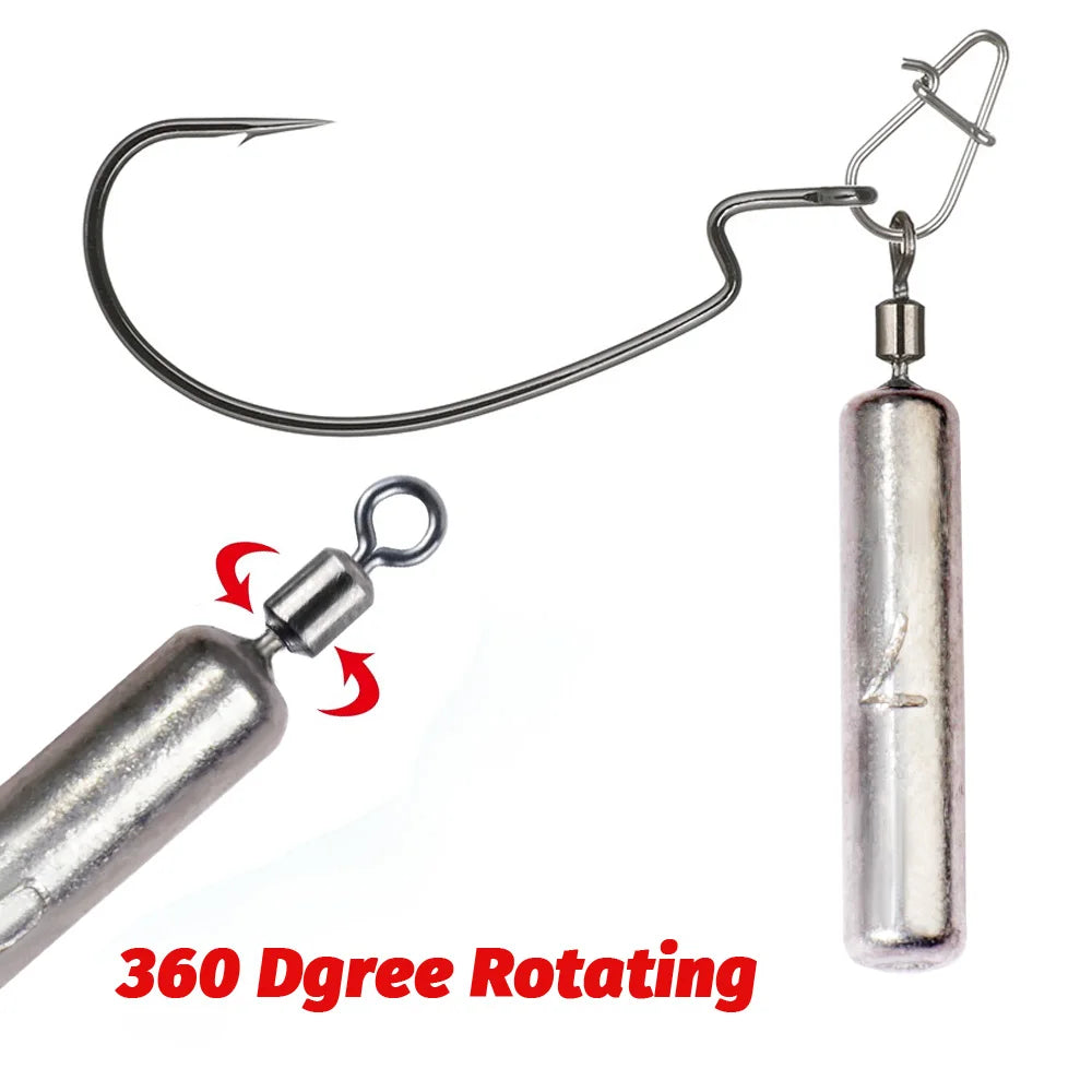 GOBAIT Fishing Sinker 3.5g 5g 7g 10g Weight 10PCS Slender Quick Rod Plumb Pendant Gear Swivel Metal Jig Pesca Tackle Cast Tool