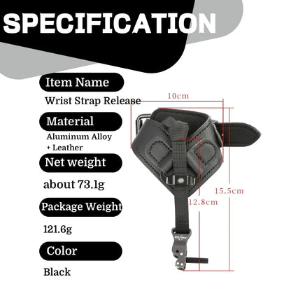 Archery Release Aids Index Finger Hook Compound Bow Hunting Wrist Strap Trigger Leather + Alloy Target Shooting Accessory