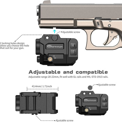 Red Laser Sight Compatible with Picatinny Rail fit Pistol Glock Full Size Rechargeable Handgun Red Laser Beam Magnetic Charging