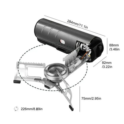 Camping Stove Portable Metal Camp Stove 2600W Compact Lightweight Cook Tool Gadgets Outdoor Camping Burner With Storage Handbag