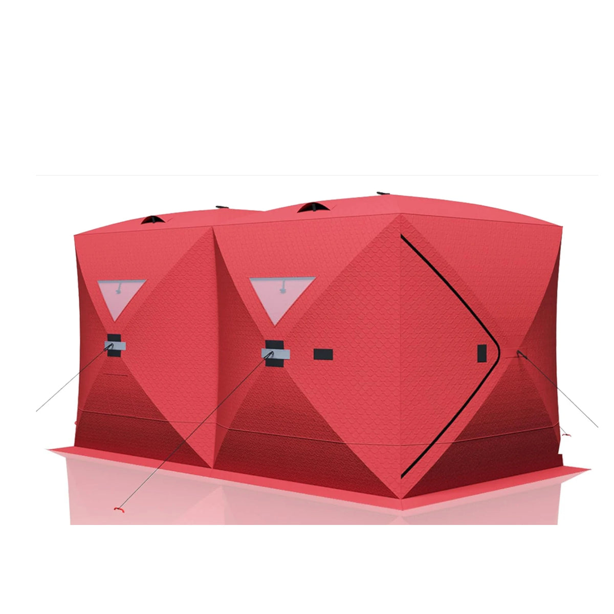 Insulated Pop-Up Ice Fishing Tent, 6-8 Person Portable Hub-Style Tent, Windproof Thermal Shanty, 420D Fabric for Winter Fishing