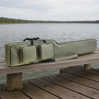 Fishing Pole Storage Bag 150cm Folding Rod Carry Case Waterproof Oxford Large Capacity for Men Family Travel Gifts
