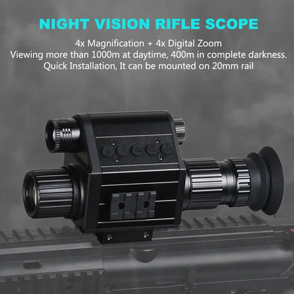 Ultimate Night Vision Riflescope Monocular All in One 1080P Video Photo Record IR 850nm Digital Camera for Hunting Megaorei M5