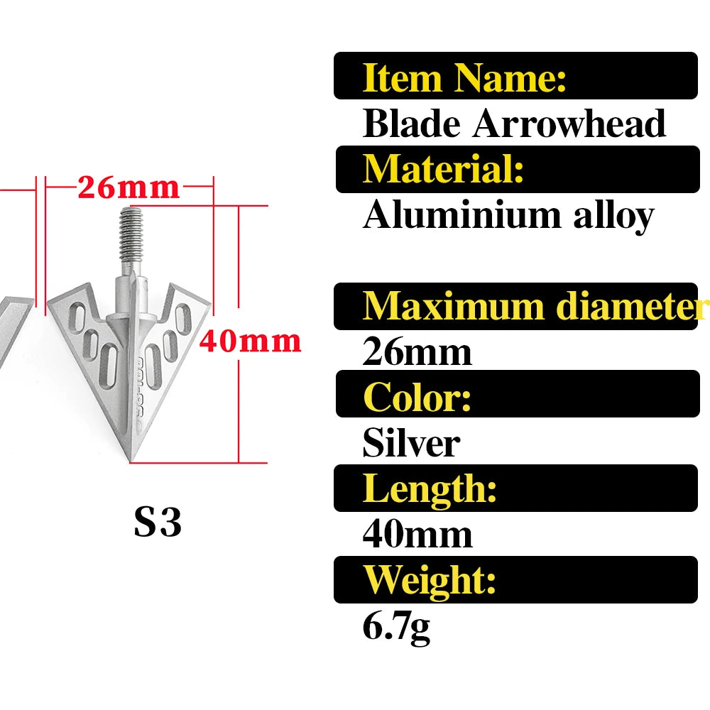 6pcs Arrowheads Aluminium Alloy Universal Thread Hunting Broadheads Archery Arrow DIY Arrow Points Bow Shooting Target Tips