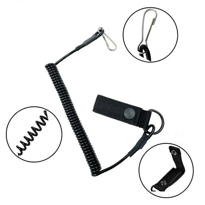 Elastic Lanyard Rope Tactical Anti-lost Spring Safety Strap Gun Rope For Key Ring Chain Flashlight Hunting Accessories