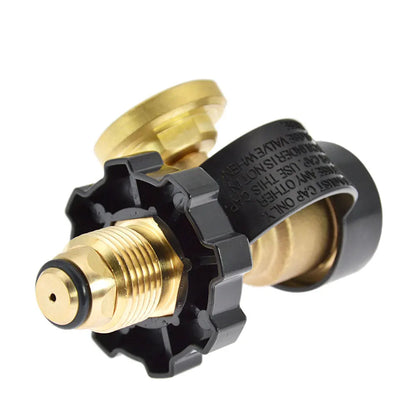 POL Propane Tank Adapter with Gauge Convert POL LP Tank Service Valve To QCC1/Type 1 for RV Camper Cylinder BBQ Gas Grill Heater