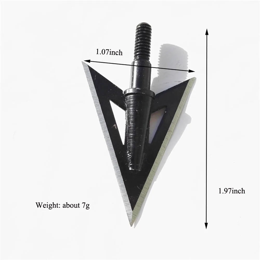 12PCS Archery Arrowheads 2 Blades Metal 100Grain Broadheads Hunting Tips Target Shooting