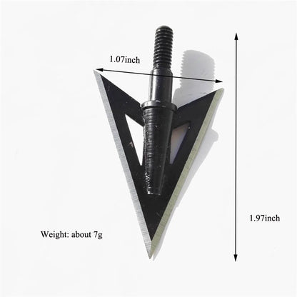 12PCS Archery Arrowheads 2 Blades Metal 100Grain Broadheads Hunting Tips Target Shooting