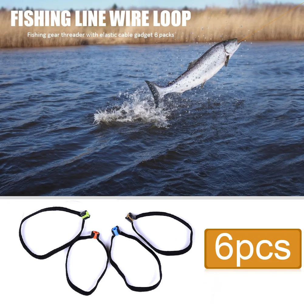 6pcs Fly Fishing Tippet Ring Nylon Fishing Tippet Spool Ring Elastic Leading Rope Replacement Tackle Tool Fishing Accessories