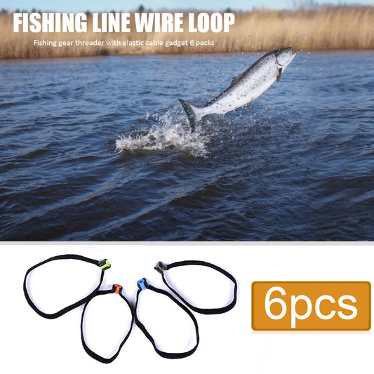 6pcs Fly Fishing Tippet Ring Nylon Fishing Tippet Spool Ring Elastic Leading Rope Replacement Tackle Tool Fishing Accessories