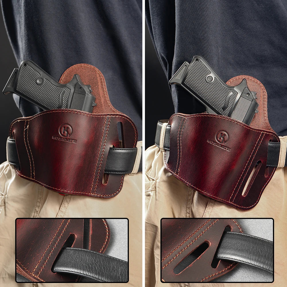 Hunting Genuine Leather Holster OWB Real Leather Belt Holster 1911 Holster OWB, Leather Concealed Holster
