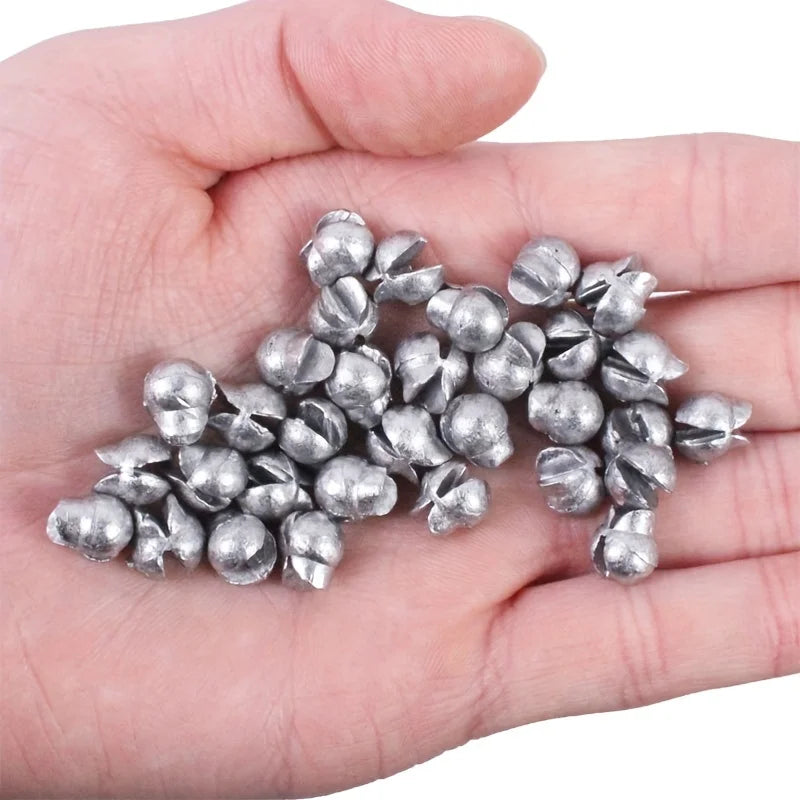 50pcs Removable Split Shot Sinker - Clip On Weights for Easy Fishing - Outdoor Accessories- Available In 5 Sizes