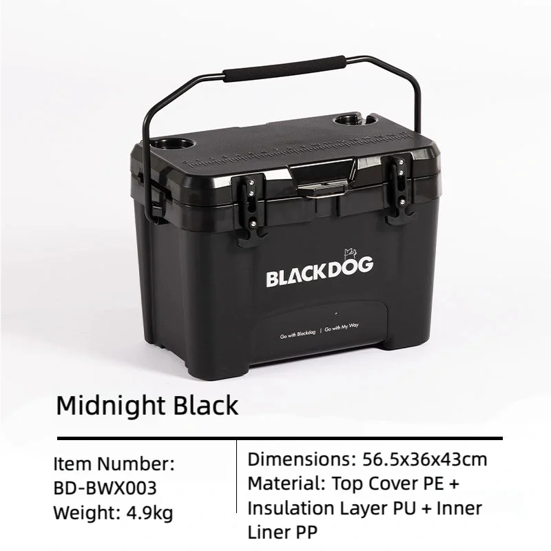 Blackdog Outdoor 26L Large Space Camping Insulated Box Refrigerator Portable Outdoor Camping Ice Block Insulated Car Ice Bucket