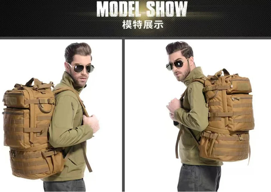 50L 1000D Nylon Tactical Backpack Outdoor Rucksacks Tactical Sports Camping Hiking Trekking Hunting Bag Backpack With Frame