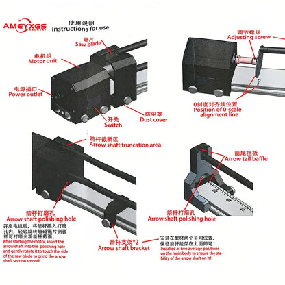 Electric Arrow Cutter Machine Saw Blade 100-240V DIY Arrow Hunting Shooting Target Archery Shaft Tube Tool Outdoor Accessories