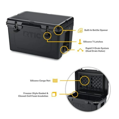 Ultra-Tough Cooler Hard Insulated Portable Ice Chest Box for Beach, Drink, Beverage, Camping, Picnic, Fishing, Boat, Barbecue R
