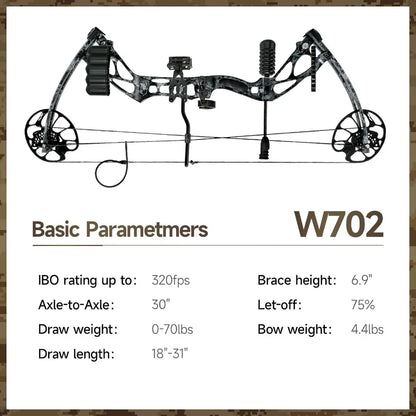 Compound Bows Draw Weight 3070lbs Ready to Shoot Bow and Arrow Set for Adults Archery Set Come with All The Accessories