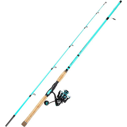 7' 2Piece Spinning Fishing Rod and Reel Combo with 4000 Size Reel Adjustable Handle Position for Right or Left Hand Use Ideal f