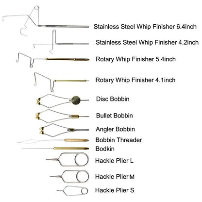 Fly Tying Tools Kit Fly Tying Vise Bobbin Thread Whip Finisher Knotter Bodkin Needle Hackle Plier Fly Fishing Starter Kit