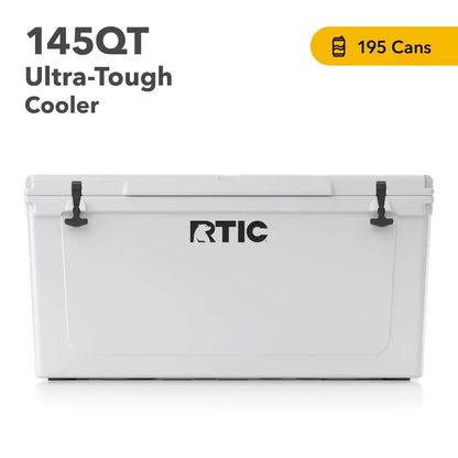 145 QT UltraTough Cooler Hard Insulated Portable Ice Chest Box for Beach, Drink, Beverage, Camping, Picnic, Fishing, Boat, Barb