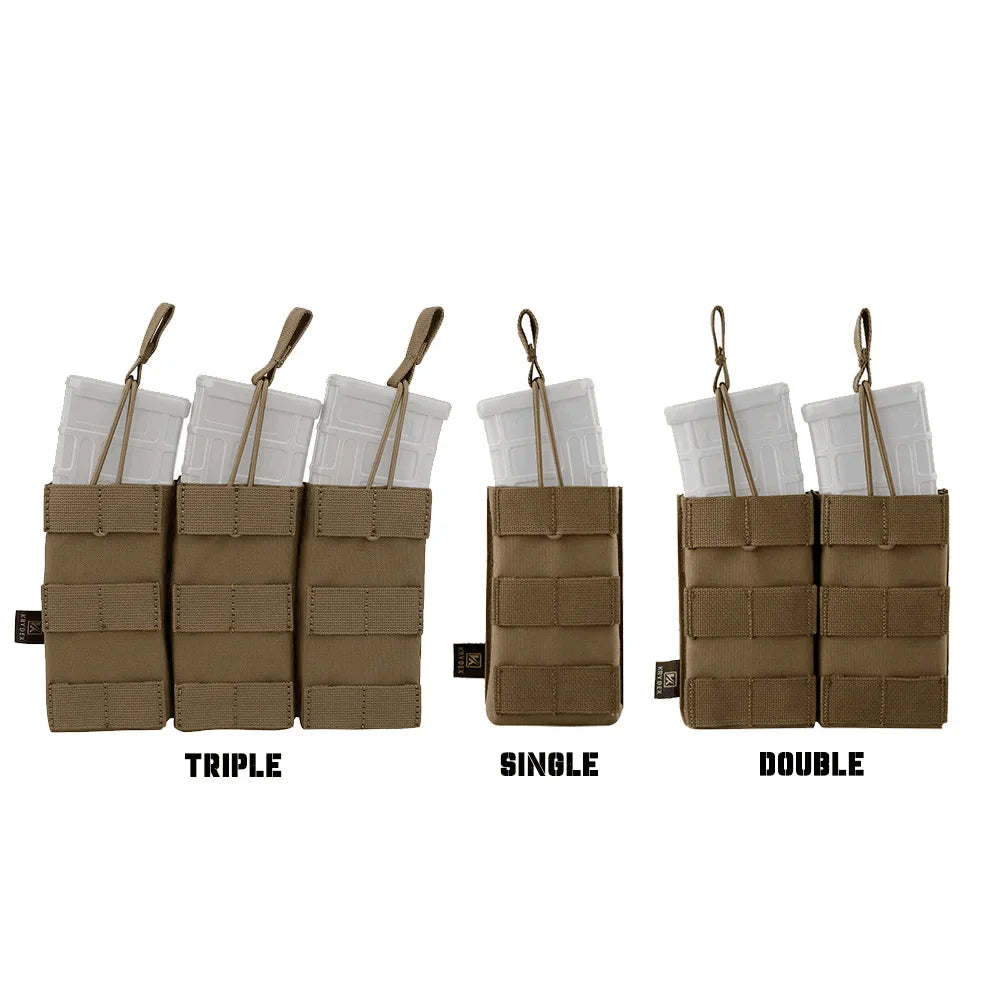 KRYDEX Tactical Magazine Pouch Single/Double/Triple Open-Top MOLLE Strap Holder Mag Pouch for 5.56mm M4 M16 Hunting Accessories