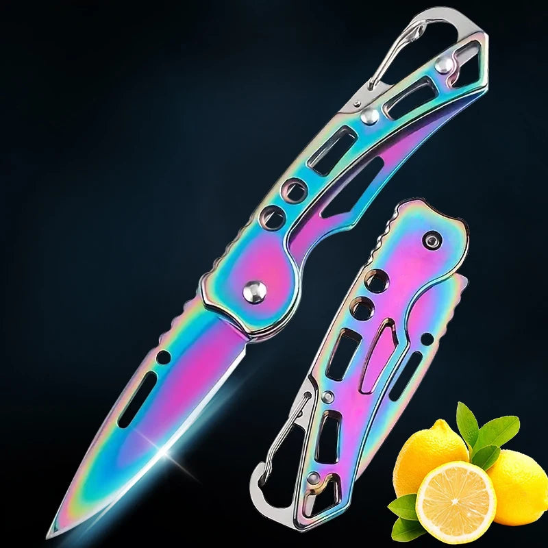 2pcs Folding Fruit Knife Stainless Steel Meat Cleaver Kitchen Knife with Non-slip Handle for Kitchen Accessories Pocket Knife