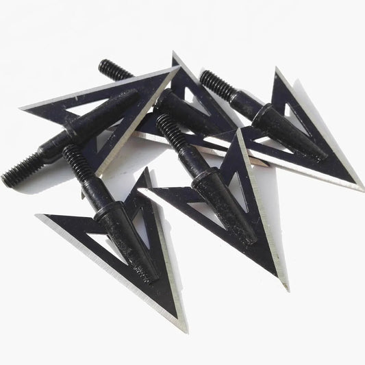 12PCS Archery Arrowheads 2 Blades Metal 100Grain Broadheads Hunting Tips Target Shooting