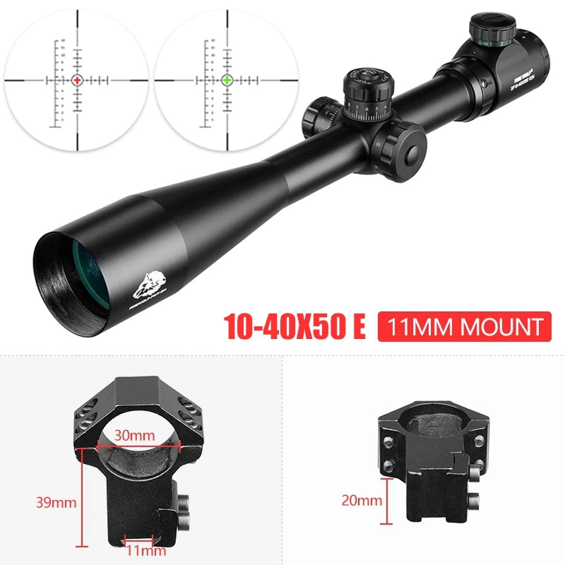 10-40X56 E Hunting Scopes Side Wheel Parallax Adjustment Optics Riflescope Red And Green Dot Sight For Scopes