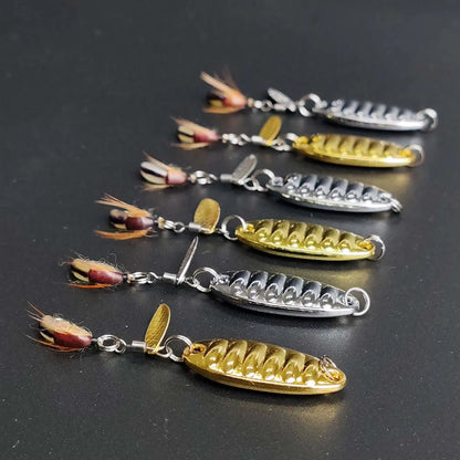 12Pieces Fly Fishing Files Sequin Kit #6-#10-#16 Handmade Dry Wet Nymphs Streamers Fly Fishing Lures for Trout Salmon with Fly Box