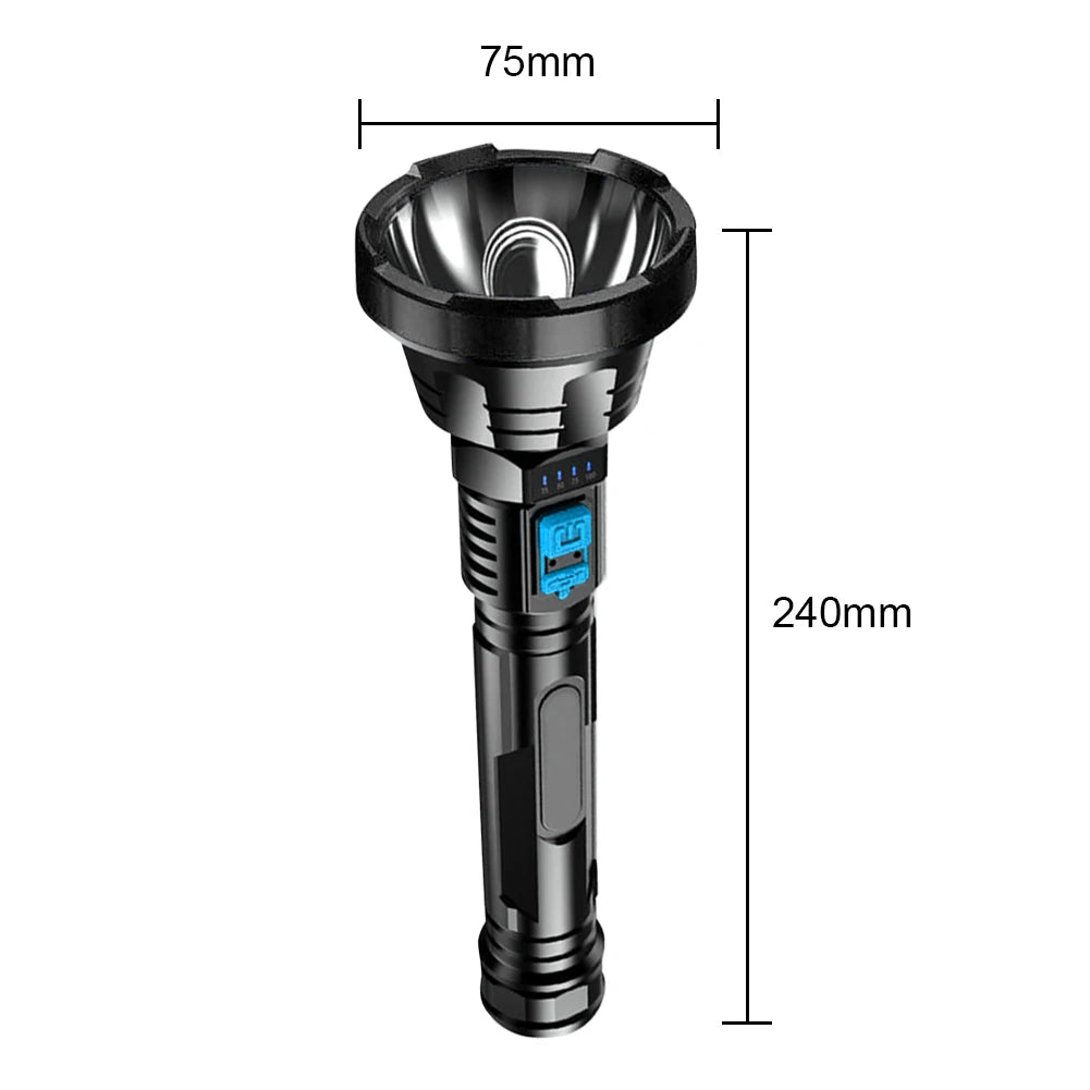 LED Camping Lamp Multifunctional Waterproof Portable Lantern USB Charging Emergency Flashlight Power Display Outdoor Accessories