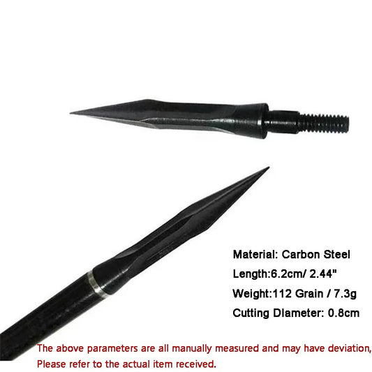 12pcs General Thread Arrow Tips High Carbon Steel Arrowheads Outdoor Archery Shooting Target Broadhead Hunting Arrowhead