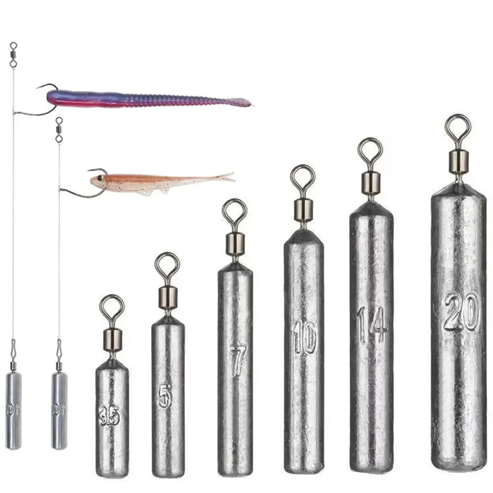 Fishing Weight 15PCS/Lot Sinker Mold 3.5g 5g 7g 10g 14g 20g Tube Bullet Plumb Pendant Metal Jig Sast Sea Tackle Kit Pesca Tool