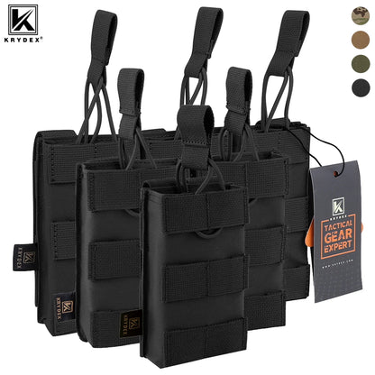KRYDEX Tactical Magazine Pouch Single/Double/Triple Open-Top MOLLE Strap Holder Mag Pouch for 5.56mm M4 M16 Hunting Accessories