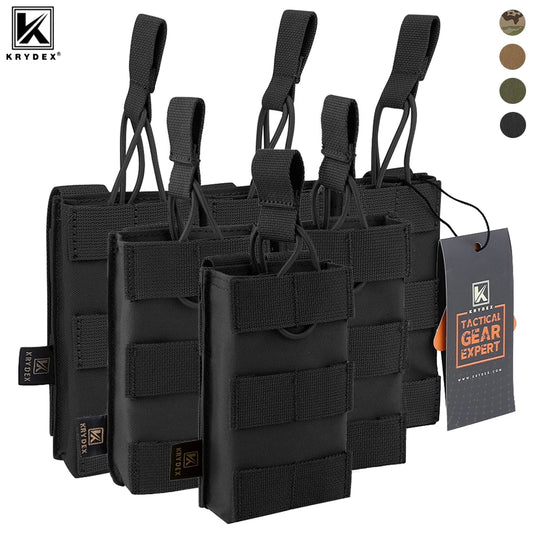 KRYDEX Tactical Magazine Pouch Single/Double/Triple Open-Top MOLLE Strap Holder Mag Pouch for 5.56mm M4 M16 Hunting Accessories