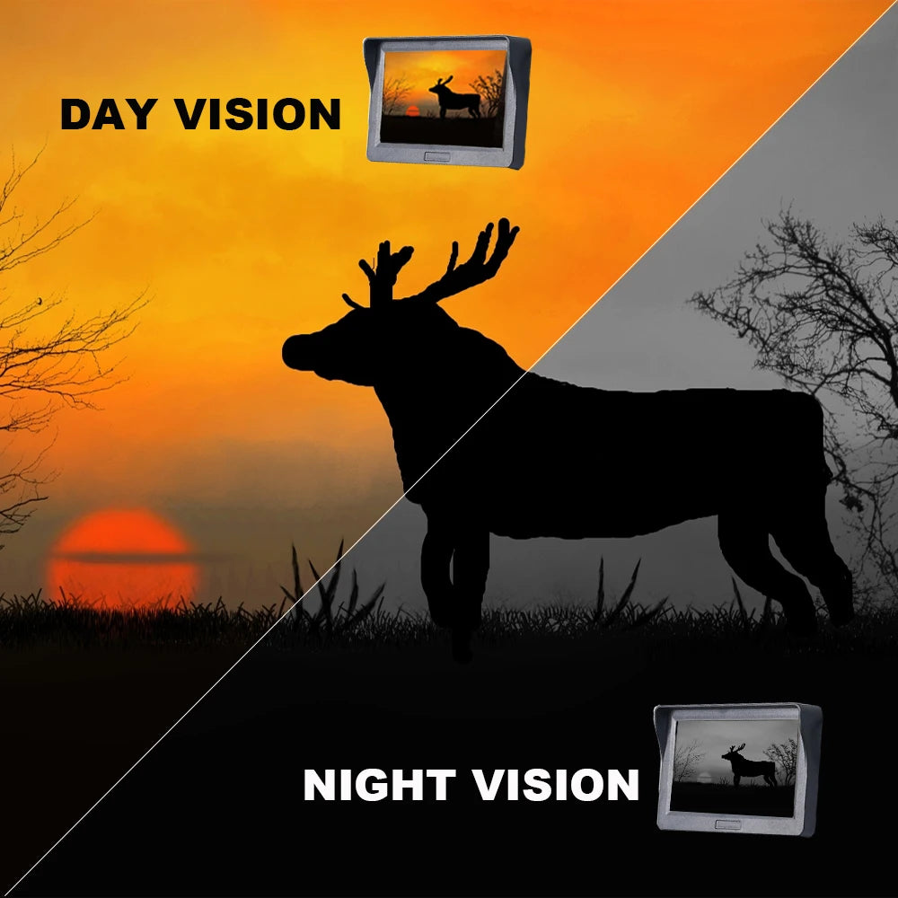 IR Optics Sight Scope Night Vision Goggles,4.3 inch Display 850nm Infrared Hunting Riflescopes Gear, Digital Video/Photo Camera