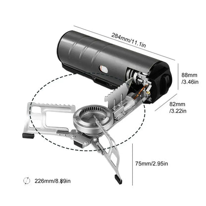 Camping Stove Portable Metal Camp Stove 2600W Compact Lightweight Cook Tool Gadgets Outdoor Camping Burner With Storage Handbag