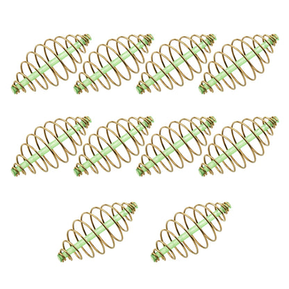 10pcs Carp Fishing Inline Method Spring Feeder Coarse Bait Cages Terminal Tackle 2/3.3cm Fishing Spring Feeder Fishing Bait Cage