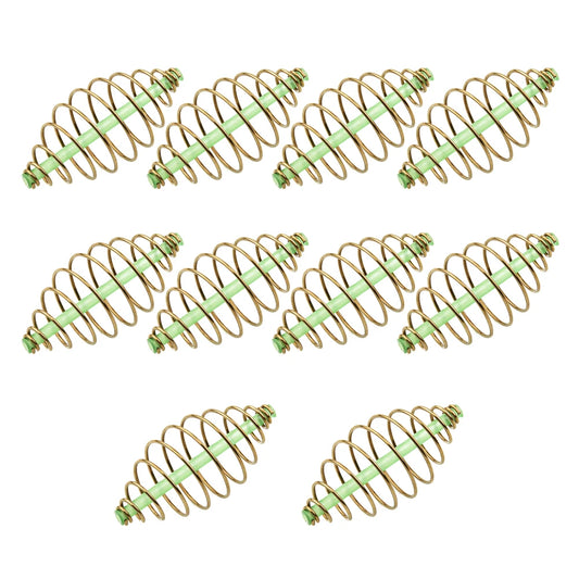 10pcs Carp Fishing Inline Method Spring Feeder Coarse Bait Cages Terminal Tackle 2/3.3cm Fishing Spring Feeder Fishing Bait Cage