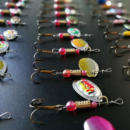 30pcs Sparkling Sequins Fishing Lure Realistic Metal Bait Spinnerbait Spoon Lures
